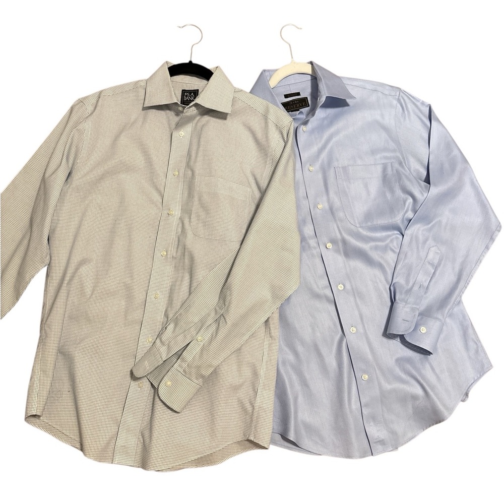 Jos. A. Bank Men’s Dress Shirts - Light Blue & Light Checked